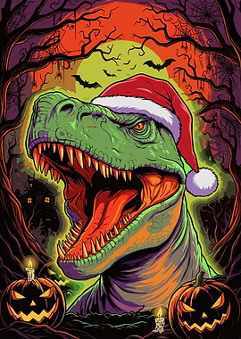Christmas Dinosaur Halloween Mashup