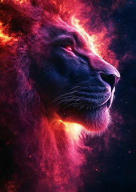 Fiery Lion Portrait