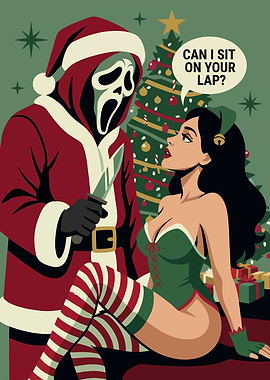 Scream Santa with Elf Christmas