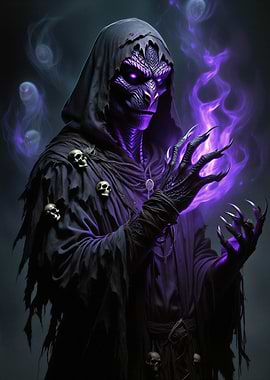 Lizardfolk Sorcerer with Purple Magic
