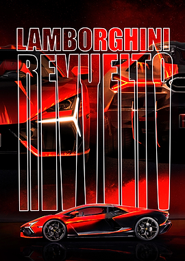 Lamborghini Revuelto Red and Black Car