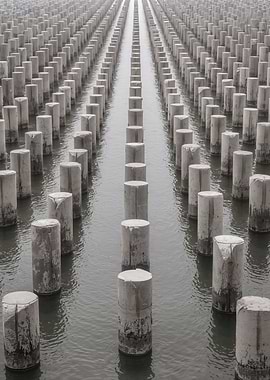 Concrete Pillars in Water