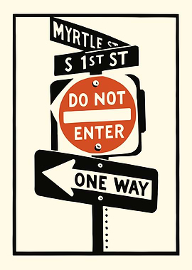 Street Signs: Do Not Enter, One Way