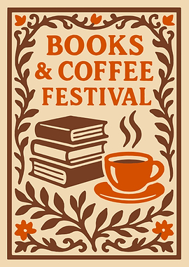 Books & Coffee Festival Illustration