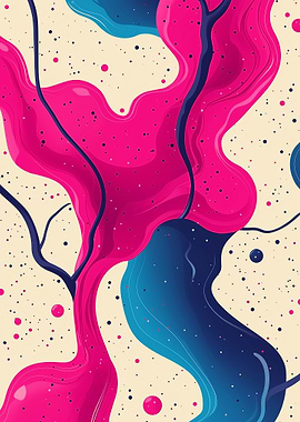 Abstract Pink and Blue Fluid Art
