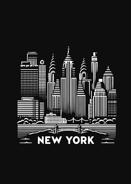 New York City Skyline Illustration