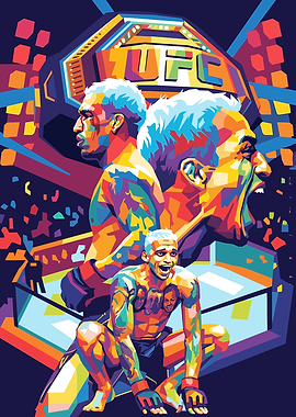 Charles Oliveira UFC Colorful Art