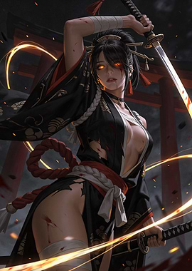 Female Warrior with Katana