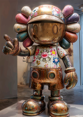 Flower Robot Sculpture