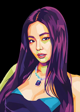 Jennie Kim Pop Art Portrait