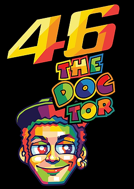Valentino Rossi 'The Doctor' Colorful Portrait