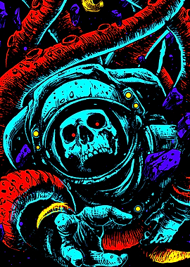 Cosmic Horror Astronaut Skull