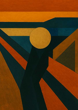 Geometric Abstract the scream Painting