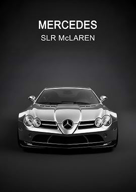 silver Mercedes SLR poster