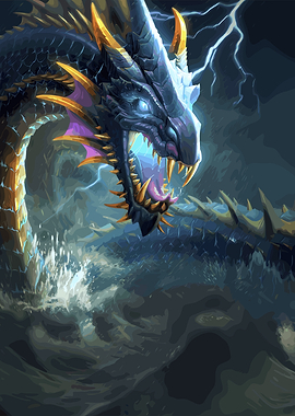 Sea Serpent in Stormy Waters