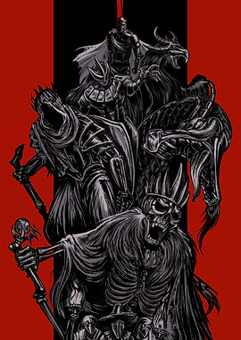 Dark Fantasy Characters Illustration