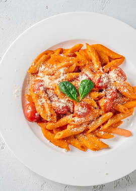 Penne pasta with bell pepper sauce