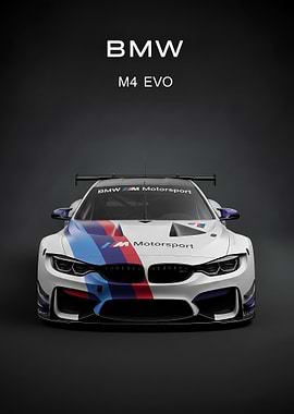 BMW M4 race car poster