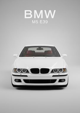 white BMW E39 Front poster