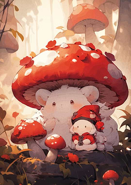 Cute Mushroom Forest Friends
