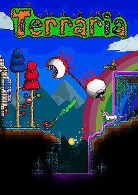 Terraria Pixel Art Battle Scene