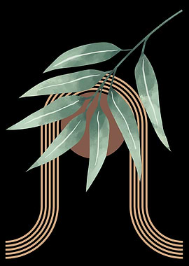 Botanical Art with Geometric Elements