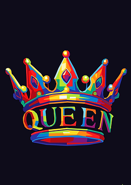 Colorful Queen Crown Pop Art