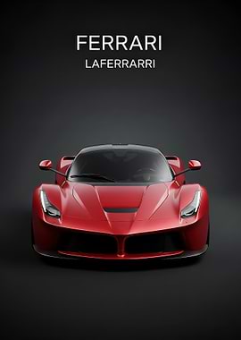 red Ferrari La Front poster