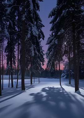 Winter Forest at Dusk