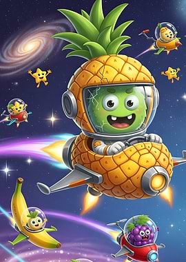 Fruit Astronauts in Space