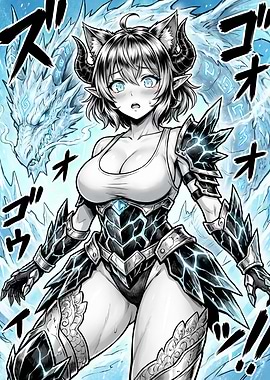Anime Girl with Dragon Armor