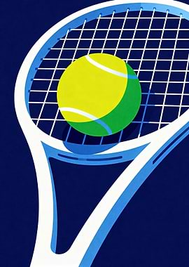 Tennis Racket and Ball Illustration