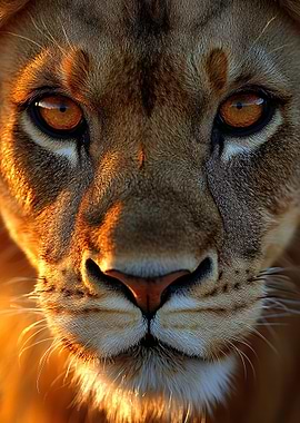 Lion Face Close-Up