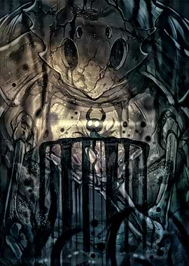 Hollow Knight in Cage Illustration
