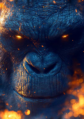 Fiery Eyed Gorilla Close-Up