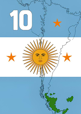 Argentina Map Flag Number 10