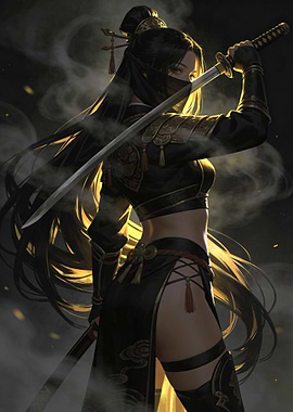 Female Warrior with Katana