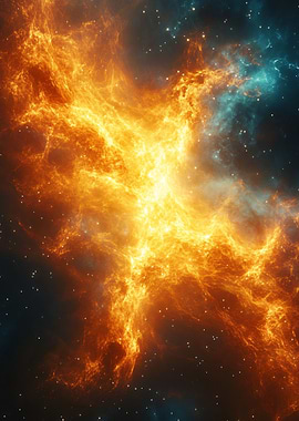 Fiery Nebula in Deep Space