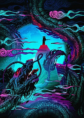 Dragon and Warrior Digital Art