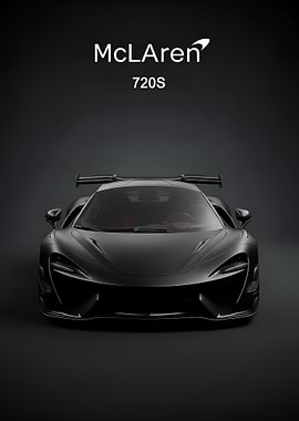 black McLaren 720S poster