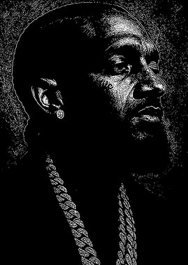 Nipsey Hussle Portrait Black and White