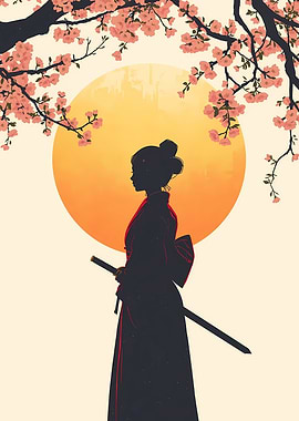 Silhouette of a Samurai Woman
