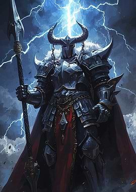 Horned Knight in Storm