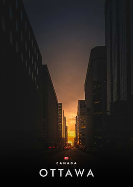 Ottawa Canada Cityscape at Sunset