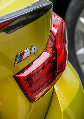 Yellow BMW M4 Tail Light Detail