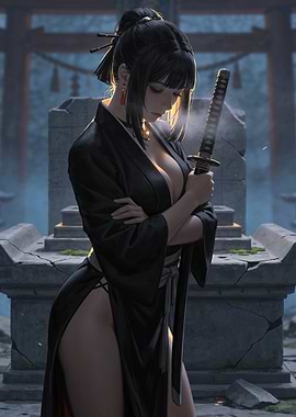 Samurai Woman with Katana