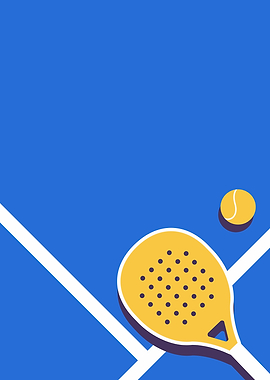 Padel Racket and Ball Illustration