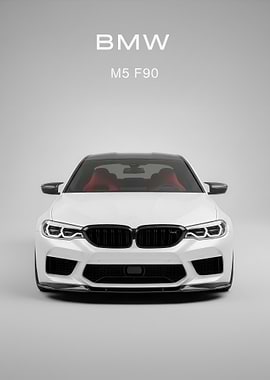 white BMW F90 Front poster