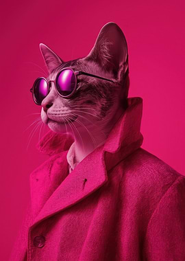 Cool Cat in Pink, Fashion Avant-Garde Calico