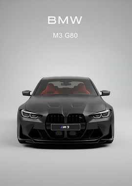 black BMW G80 Front poster
